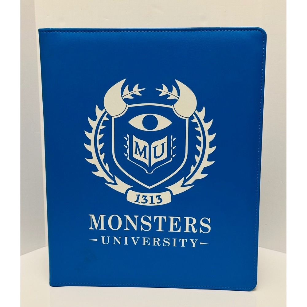 Disney Parks Pixar Monsters University Blue School Notebook Portfolio w Pen